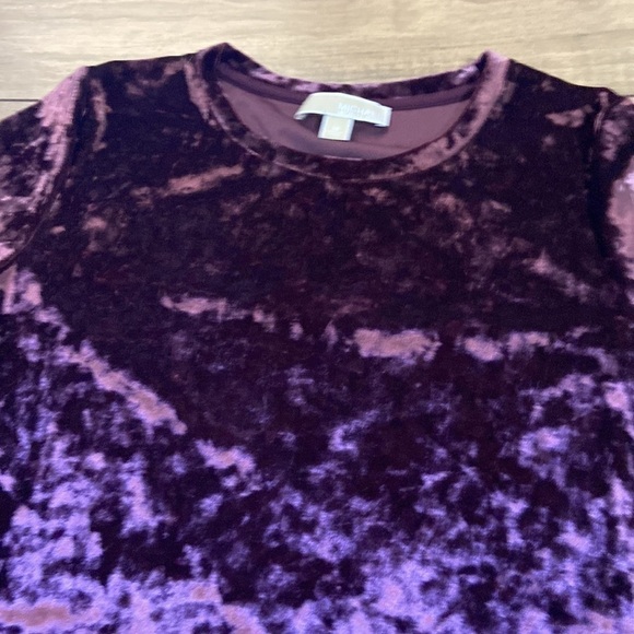 Michael Kors Cordovan Panne Stretch Crushed Velvet Bodycon Midi Dress, Size M - Picture 3 of 9